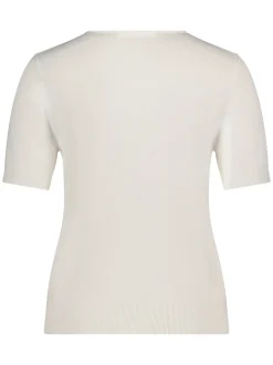 Betty & Co Damen Strickshirt in ecru - Ärmel: kurzarm
