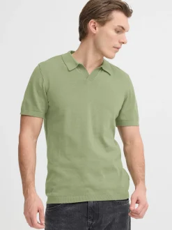 BLEND Herren Feinstrickpoloshirt - BHBray in grün