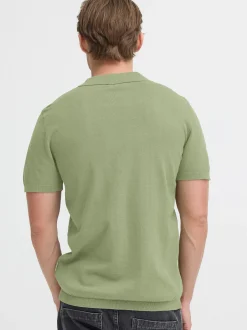 BLEND Herren Feinstrickpoloshirt - BHBray in grün