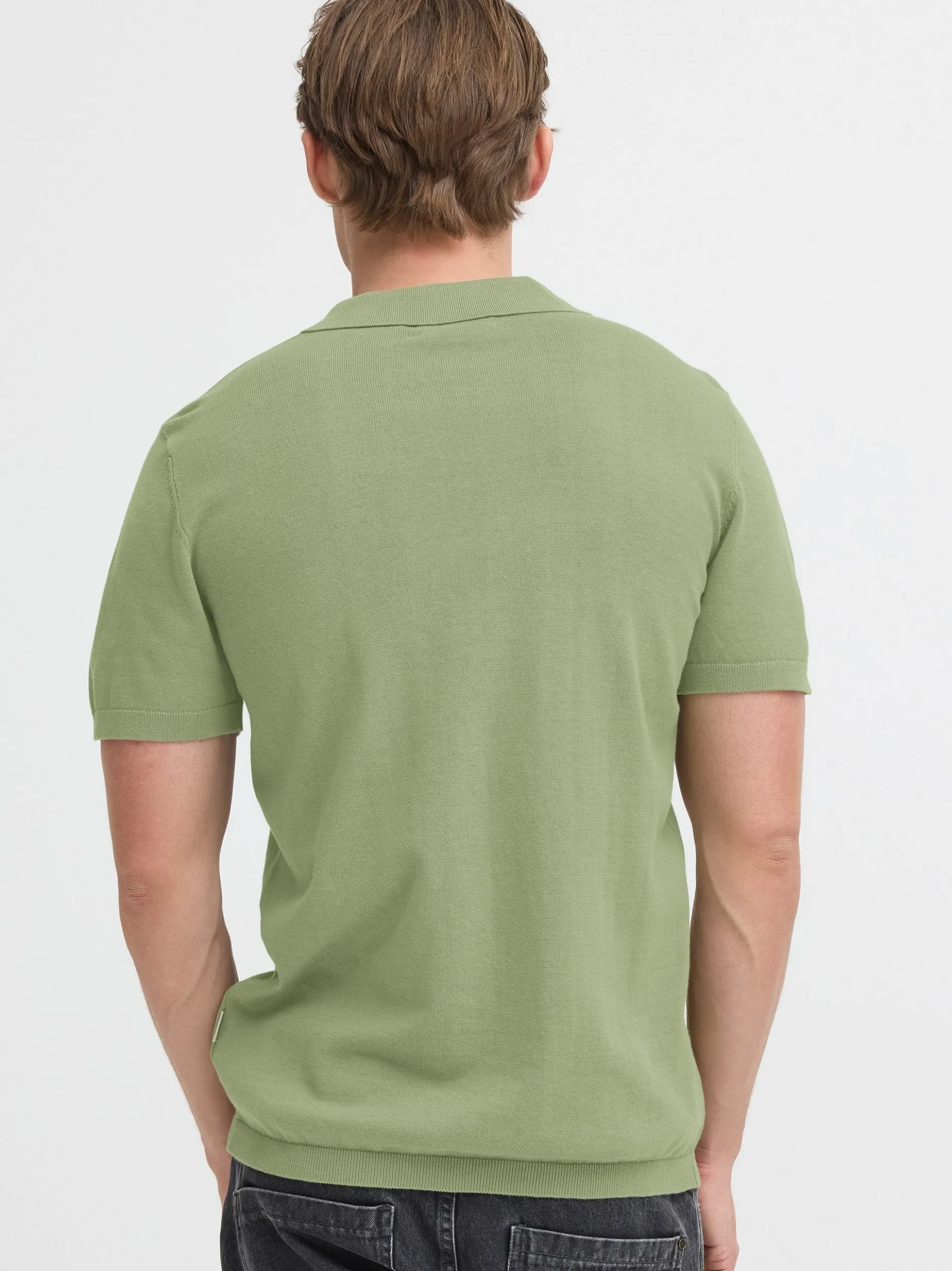 BLEND Herren Feinstrickpoloshirt - BHBray in grün