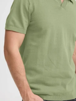 BLEND Herren Feinstrickpoloshirt - BHBray in grün