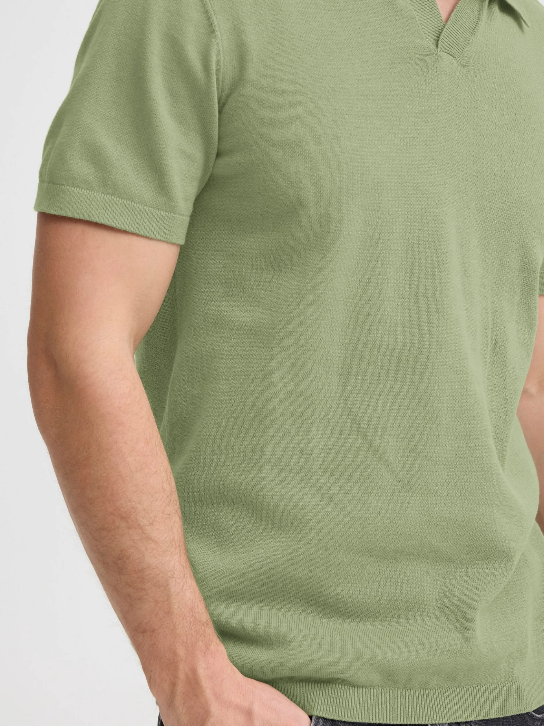 BLEND Herren Feinstrickpoloshirt - BHBray in grün