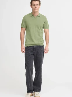 BLEND Herren Feinstrickpoloshirt - BHBray in grün