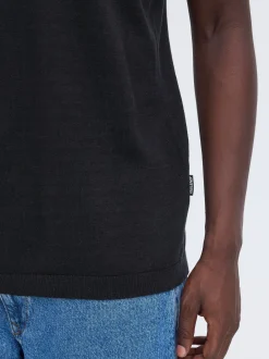 BLEND Herren Feinstrickpoloshirt - BHBray in schwarz