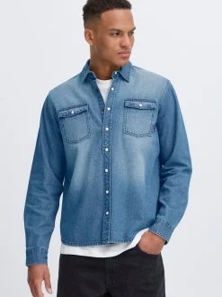 BLEND Herren Jeanshemd - BHDargo in medium stone