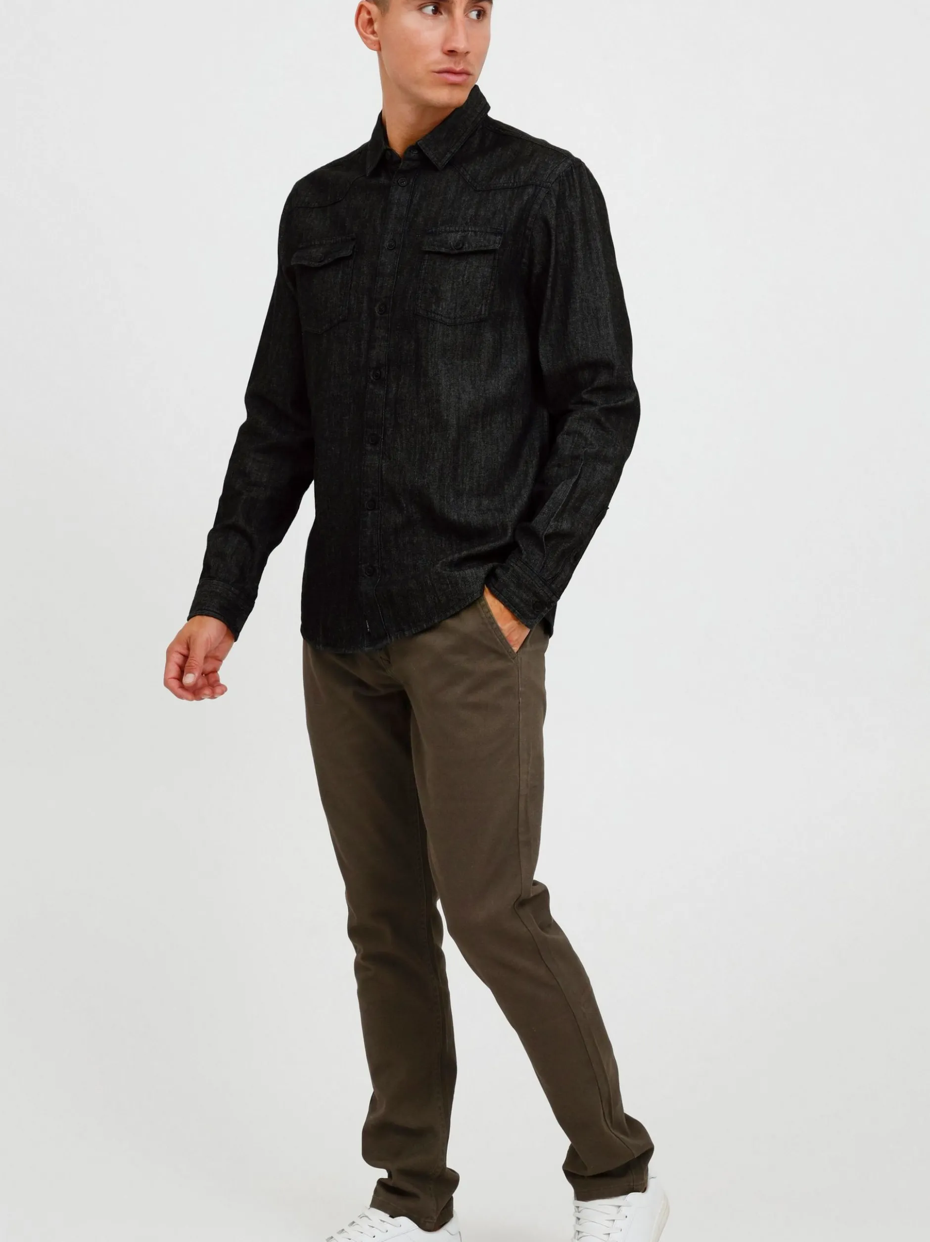 BLEND Herren Jeanshemd - BHNANTES in schwarz