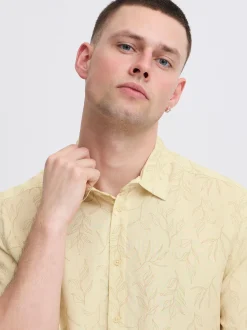 BLEND Herren Kurzarmhemd - BHace Shirt in beige