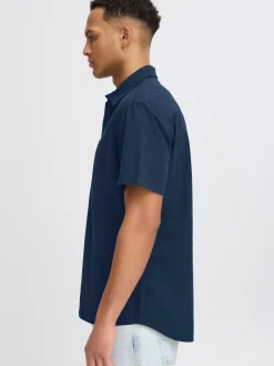 BLEND Herren Kurzarmhemd - BHAlke in blau