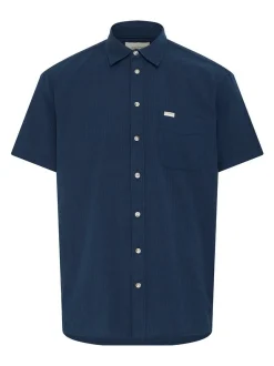BLEND Herren Kurzarmhemd - BHAlke in blau