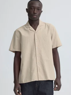 BLEND Herren Kurzarmhemd - BHAvan in beige
