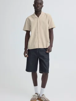 BLEND Herren Kurzarmhemd - BHAvan in beige