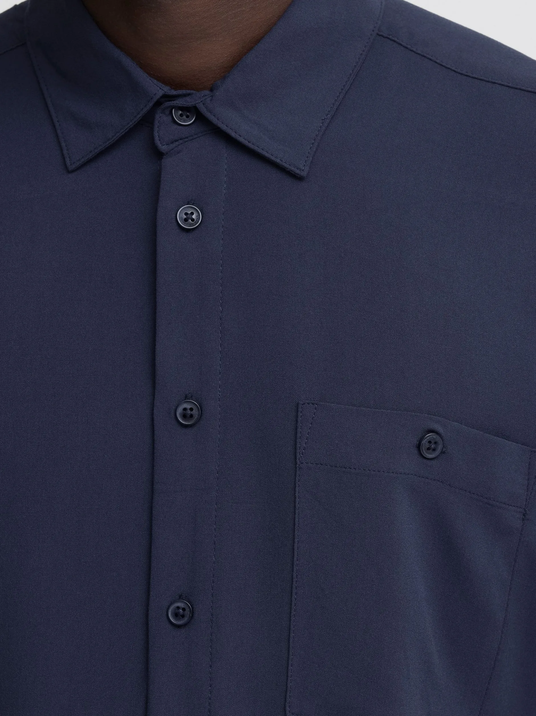 BLEND Herren Kurzarmhemd - BHElliot in blau
