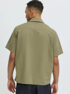 BLEND Herren Kurzarmhemd - BHMatz Overshirt in oliv