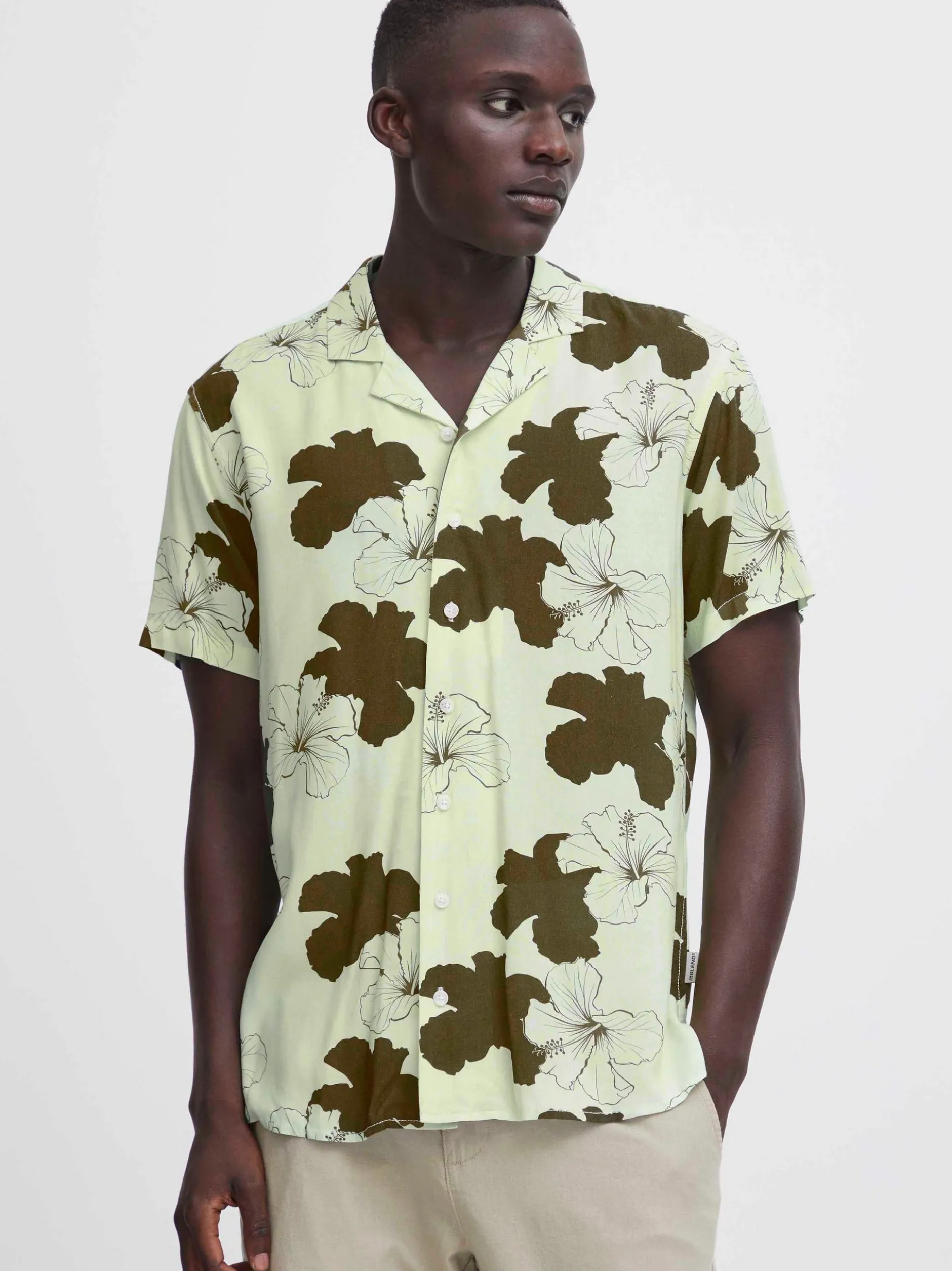 BLEND Herren Kurzarmhemd - BHShirt in grün