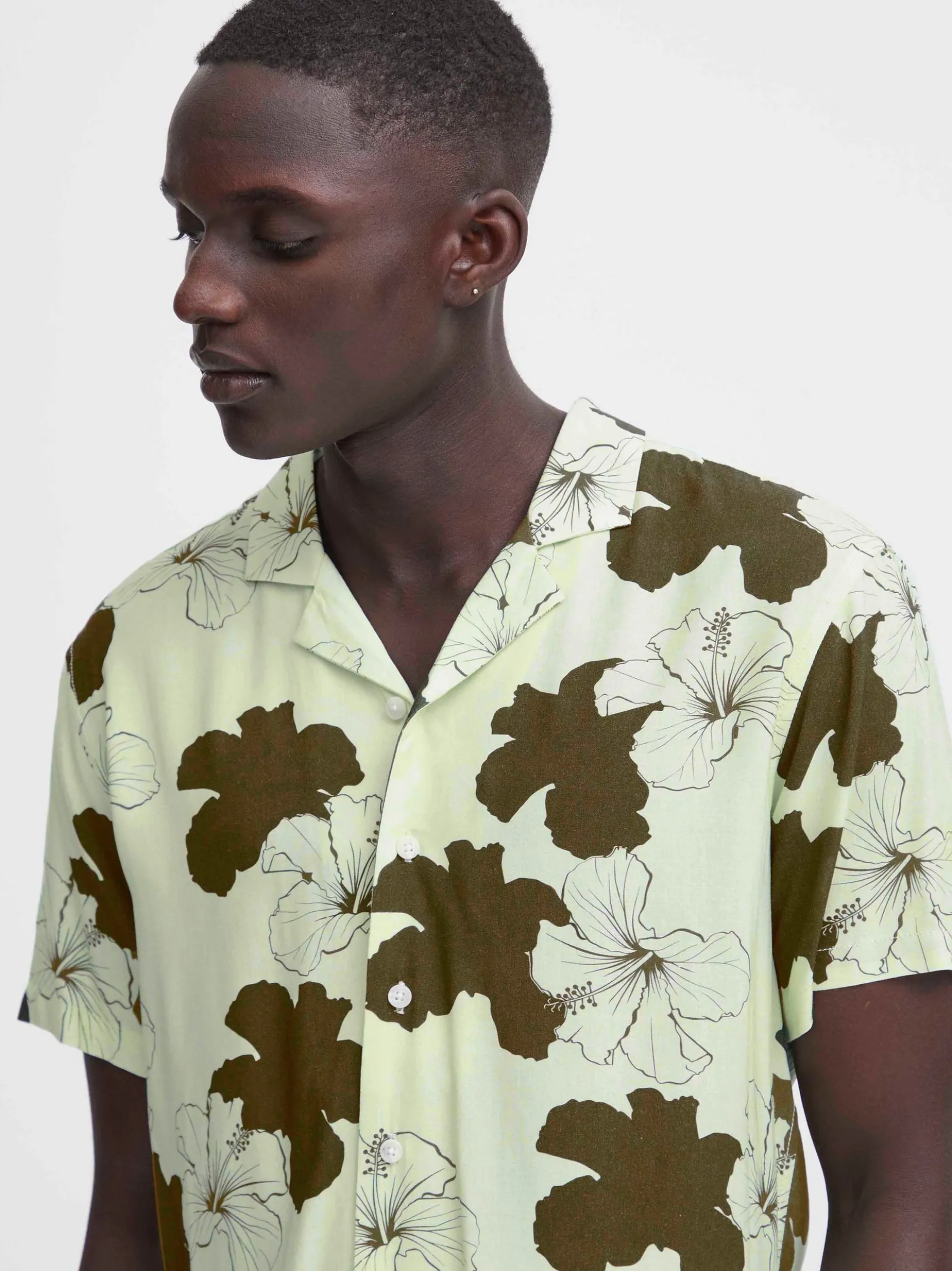 BLEND Herren Kurzarmhemd - BHShirt in grün