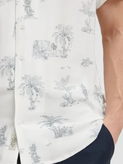 BLEND Herren Kurzarmhemd - BHShirt in weiß