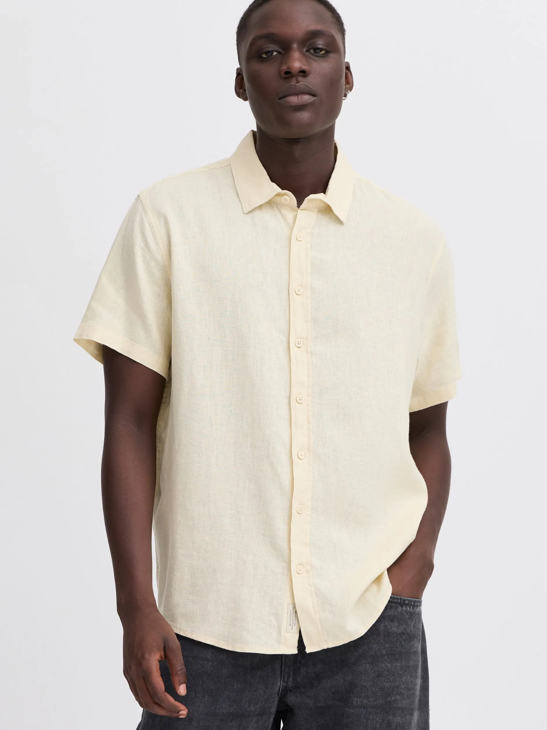 BLEND Herren Kurzarmhemd - BHVIC in beige