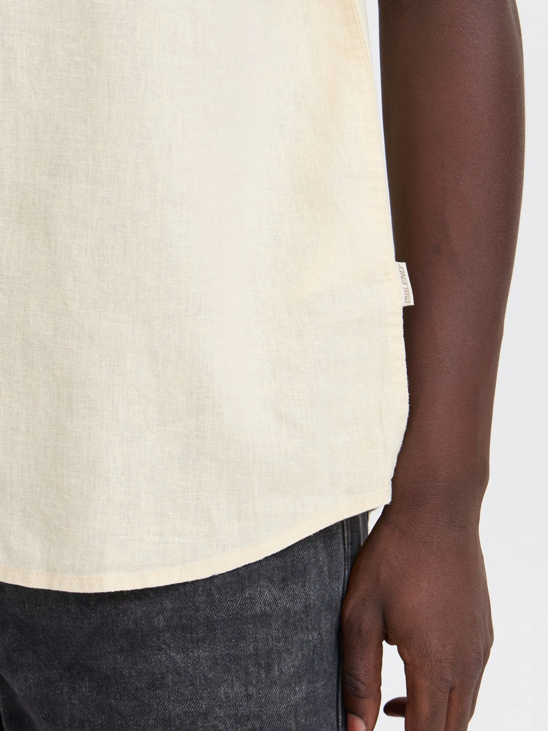 BLEND Herren Kurzarmhemd - BHVIC in beige