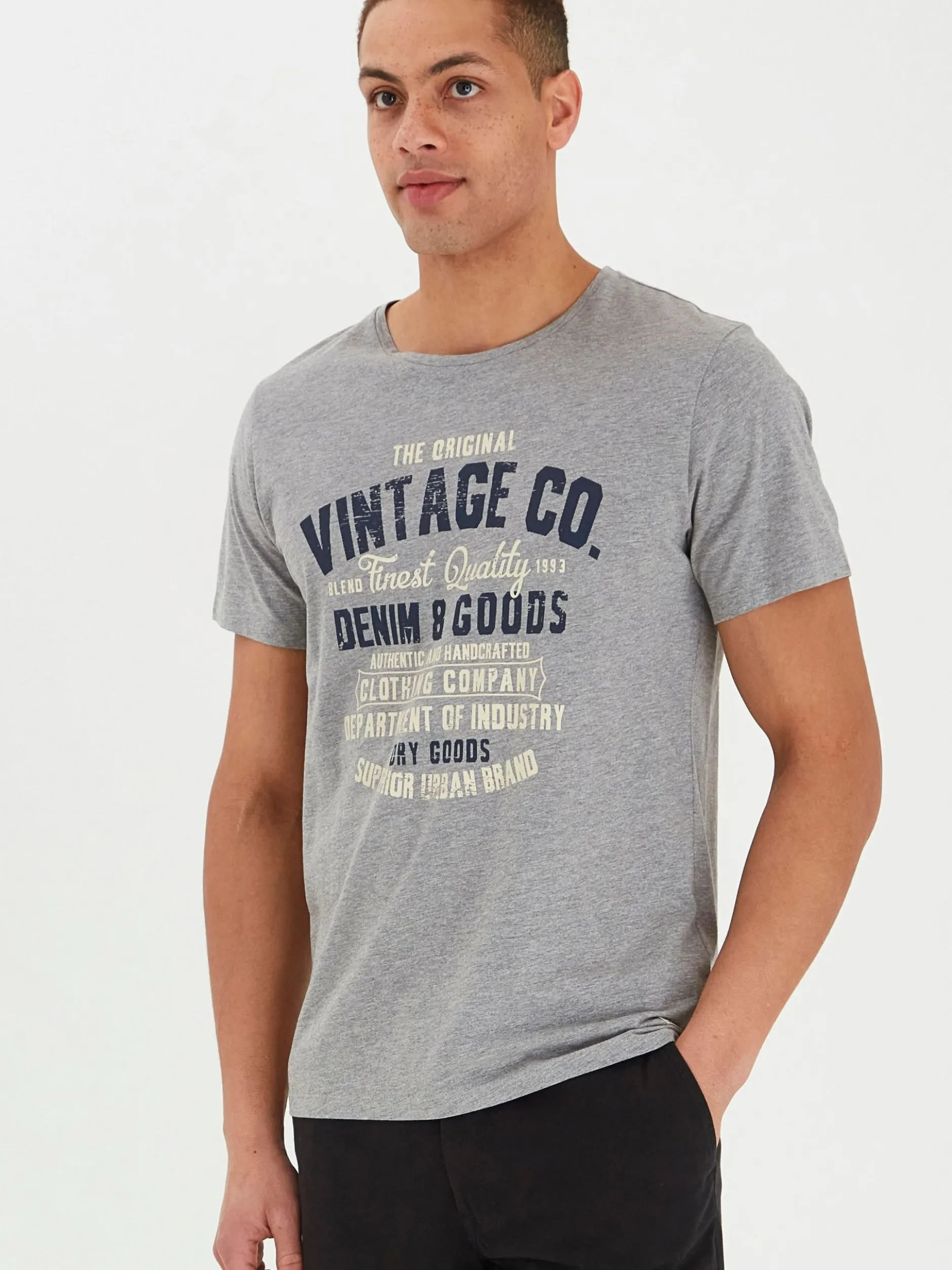 BLEND Herren Kurzarmshirt - BHVadim in grau