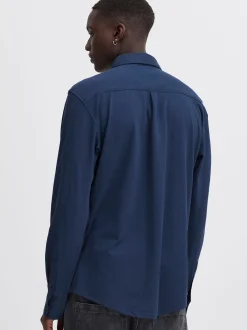 BLEND Herren Langarmhemd - BHAlo in blau
