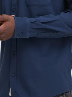 BLEND Herren Langarmhemd - BHAlo in blau