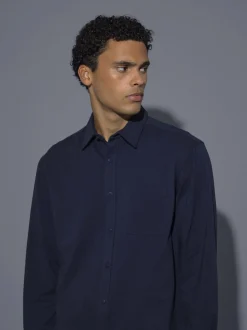 BLEND Herren Langarmhemd - BHAlo in blau