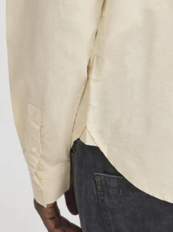 BLEND Herren Langarmhemd - BHBay Linen in beige