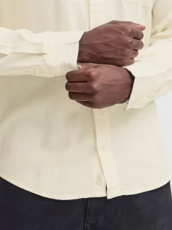 BLEND Herren Langarmhemd - BHBobby in weiß