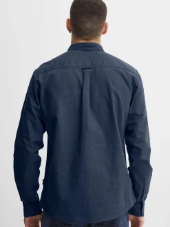 BLEND Herren Langarmhemd - BHBugley in blau
