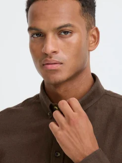 BLEND Herren Langarmhemd - BHBurley in braun