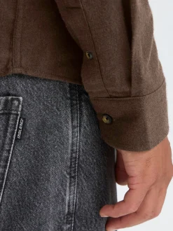 BLEND Herren Langarmhemd - BHBurley in braun