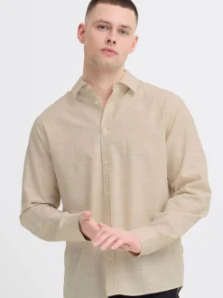 BLEND Herren Langarmhemd - BHDaris in beige
