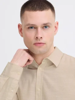 BLEND Herren Langarmhemd - BHDaris in beige