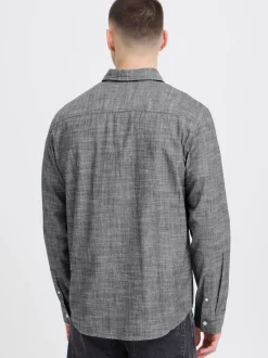 BLEND Herren Langarmhemd - BHDaris in blau