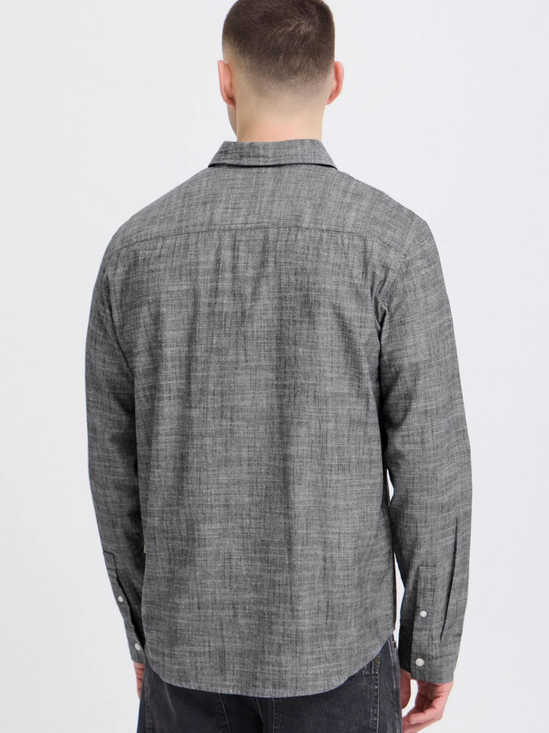BLEND Herren Langarmhemd - BHDaris in blau
