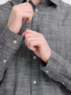 BLEND Herren Langarmhemd - BHDaris in blau