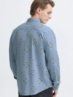 BLEND Herren Langarmhemd - BHDitlef in blau