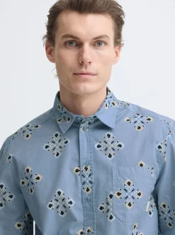 BLEND Herren Langarmhemd - BHDitlef in blau