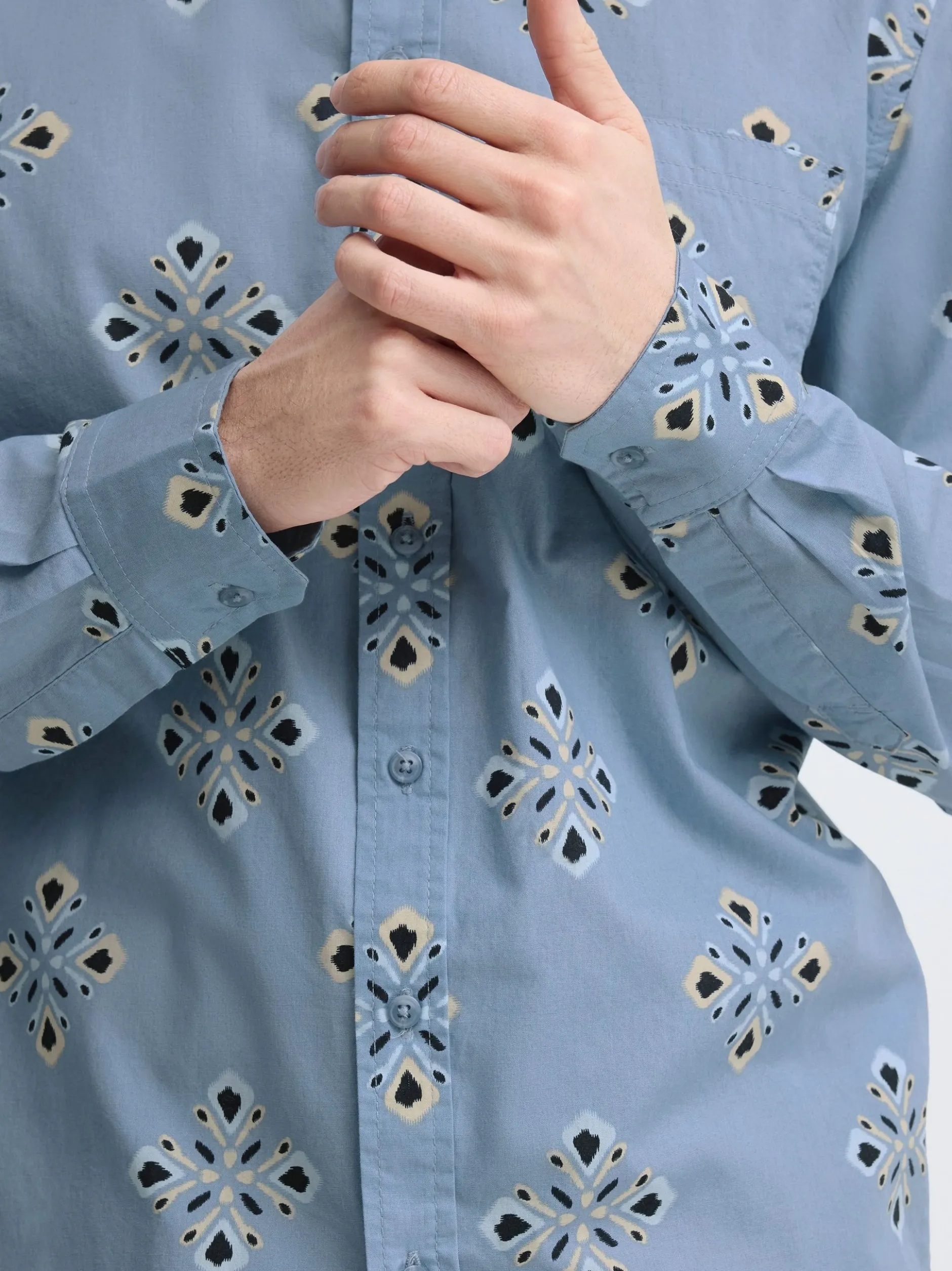 BLEND Herren Langarmhemd - BHDitlef in blau