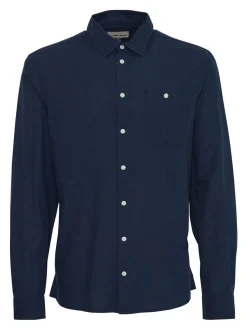 BLEND Herren Langarmhemd - BHSHIRT in blau
