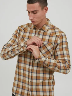BLEND Herren Langarmhemd - BHShirt in braun