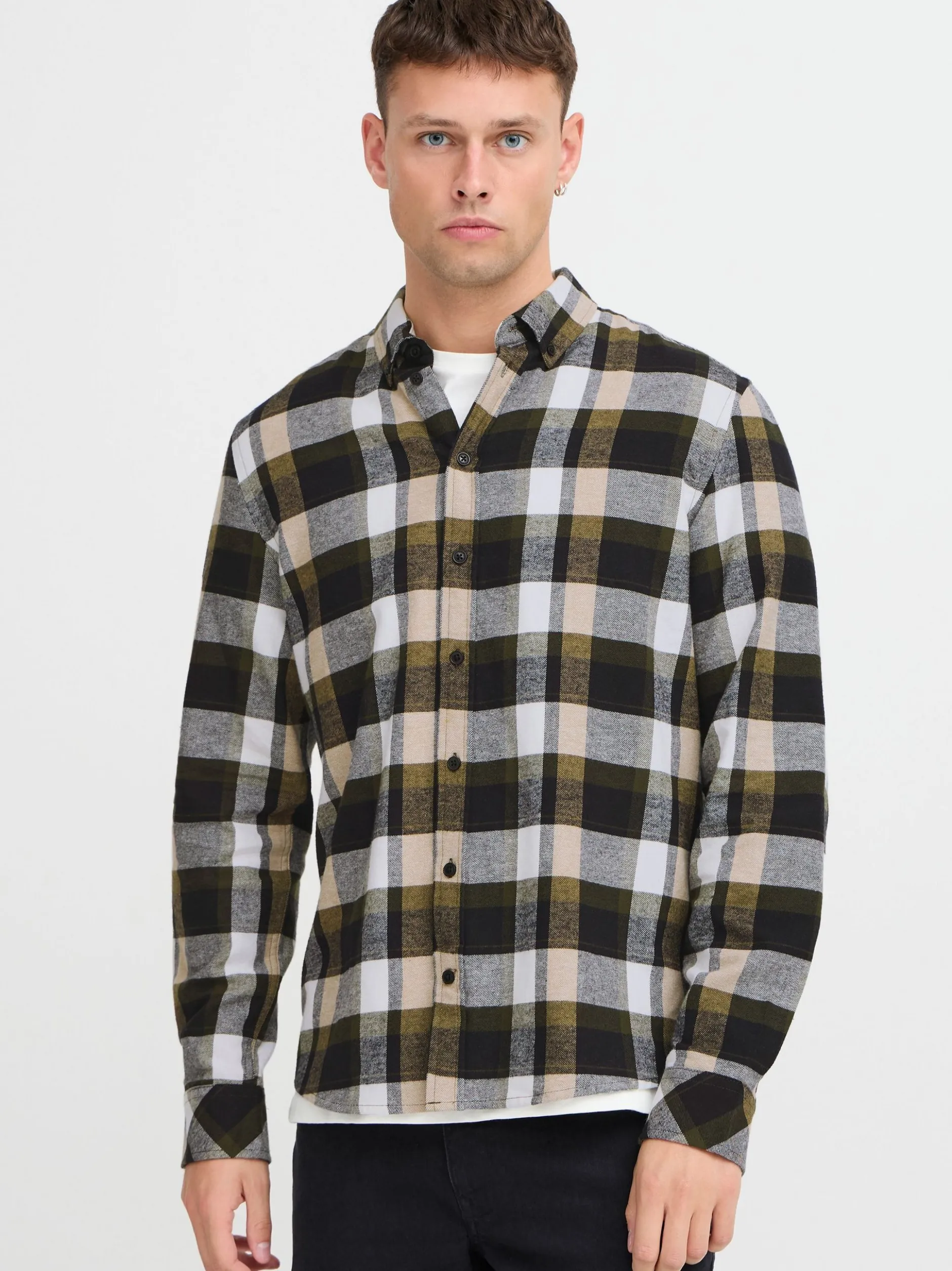 BLEND Herren Langarmhemd - BHShirt in grün