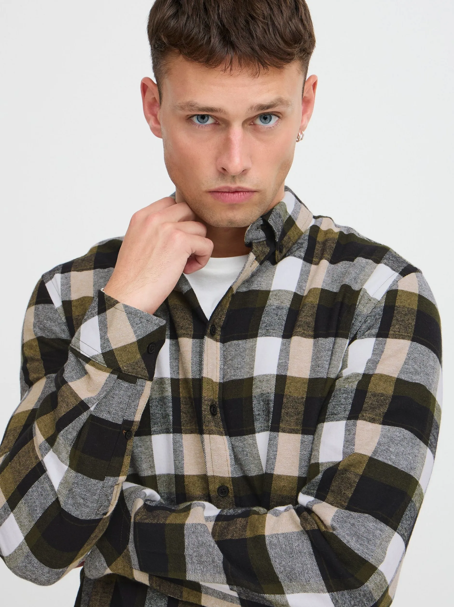 BLEND Herren Langarmhemd - BHShirt in grün