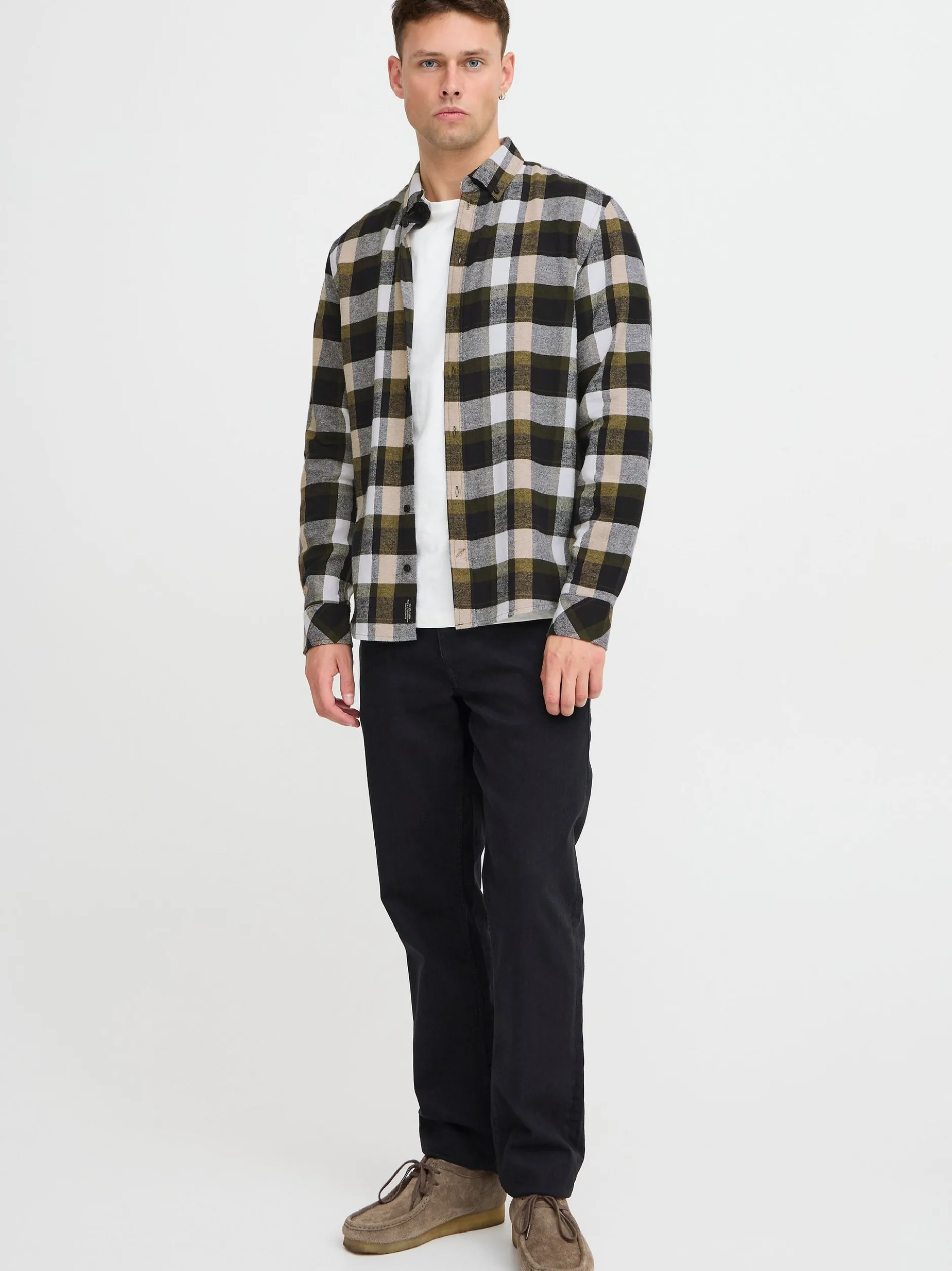 BLEND Herren Langarmhemd - BHShirt in grün