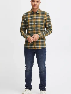 BLEND Herren Langarmhemd - BHShirt in grün