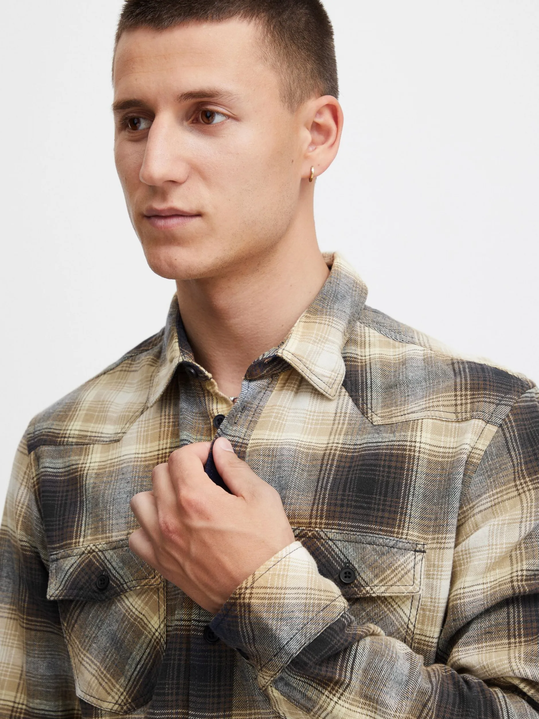 BLEND Herren Langarmhemd - BHShirt in mehrfarbig