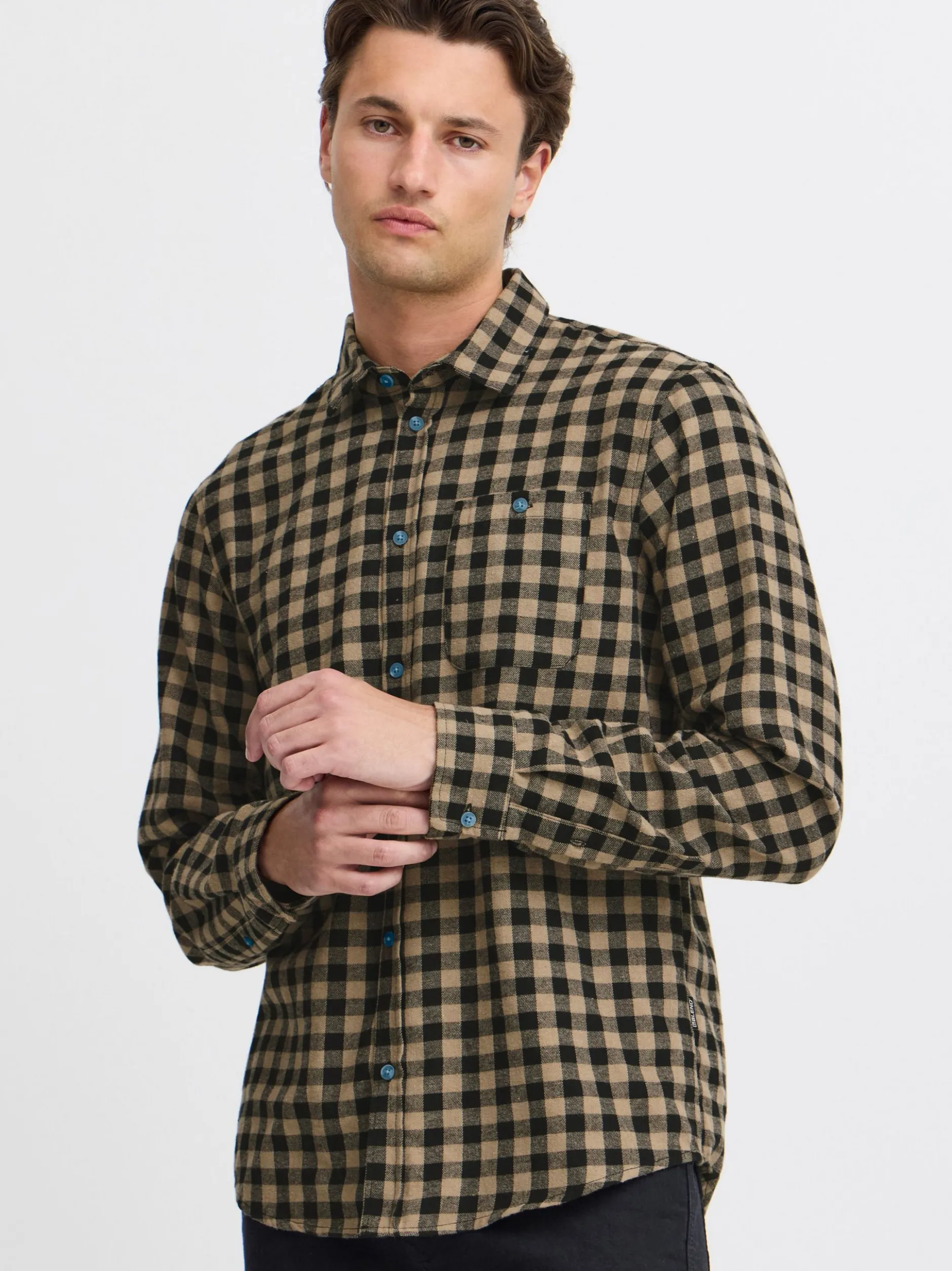 BLEND Herren Langarmhemd in camel