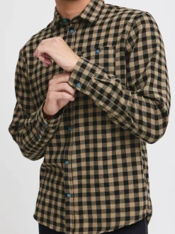 BLEND Herren Langarmhemd in camel