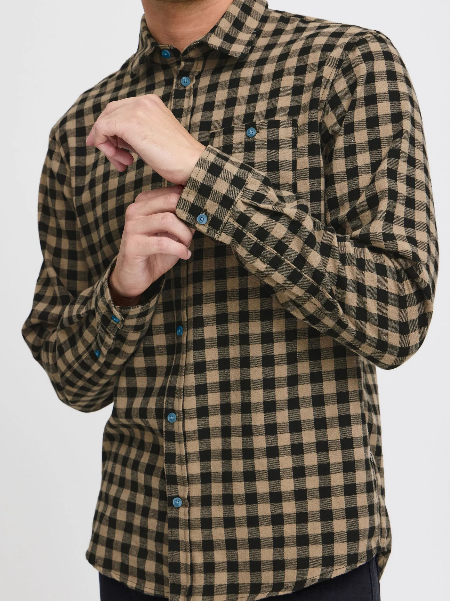 BLEND Herren Langarmhemd in camel
