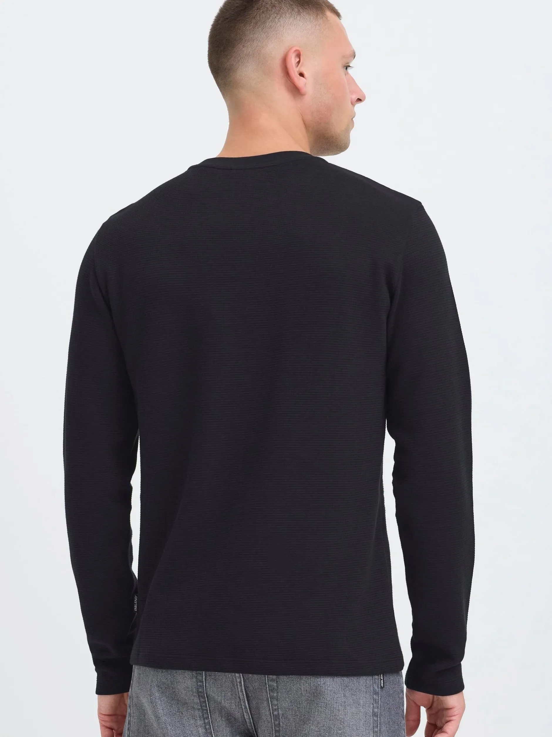 BLEND Herren Langarmshirt - BHForta in schwarz